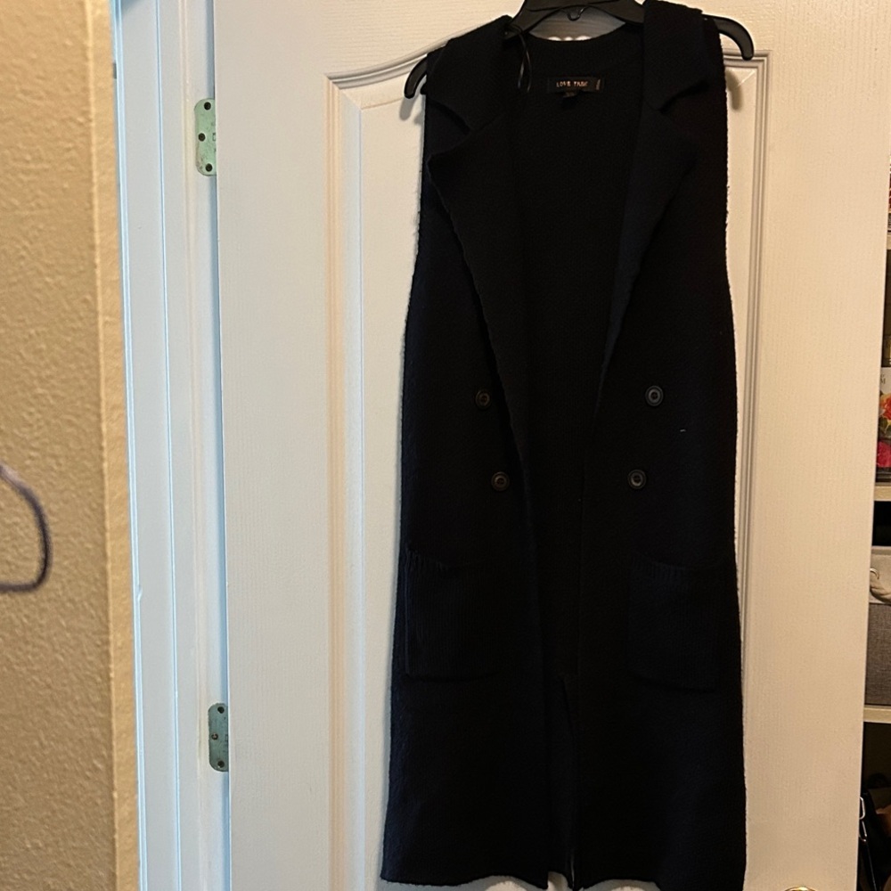 Love Tree Black Double-Breasted Vest
